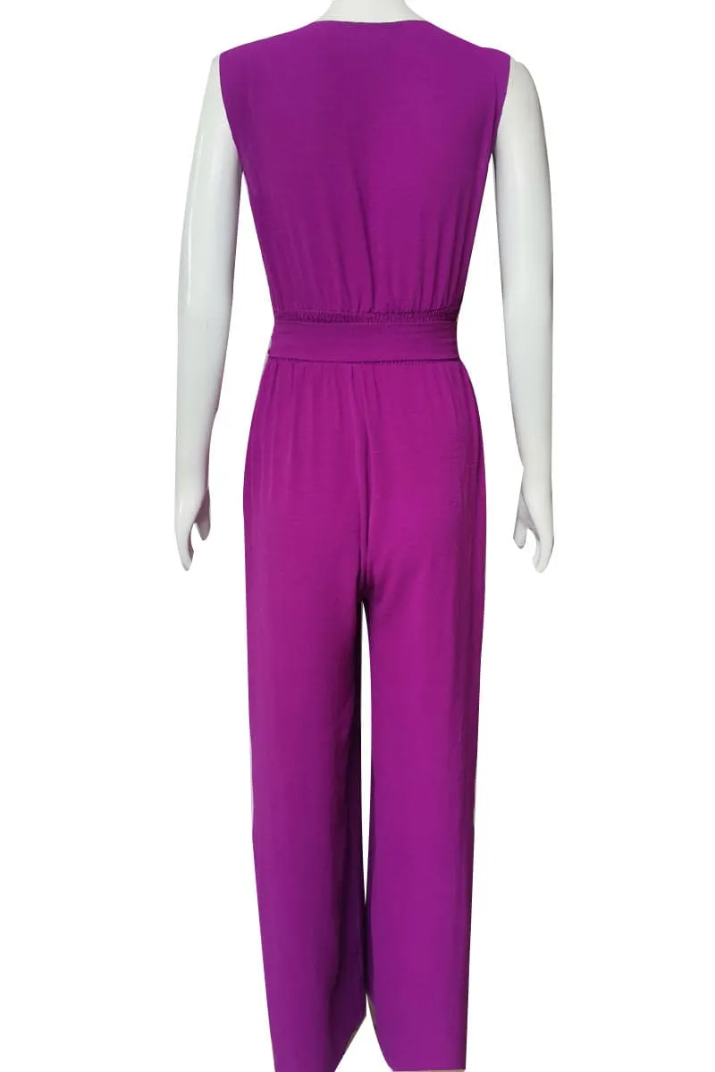 JB860 Sleeveless Wide Legs Jumpsuit