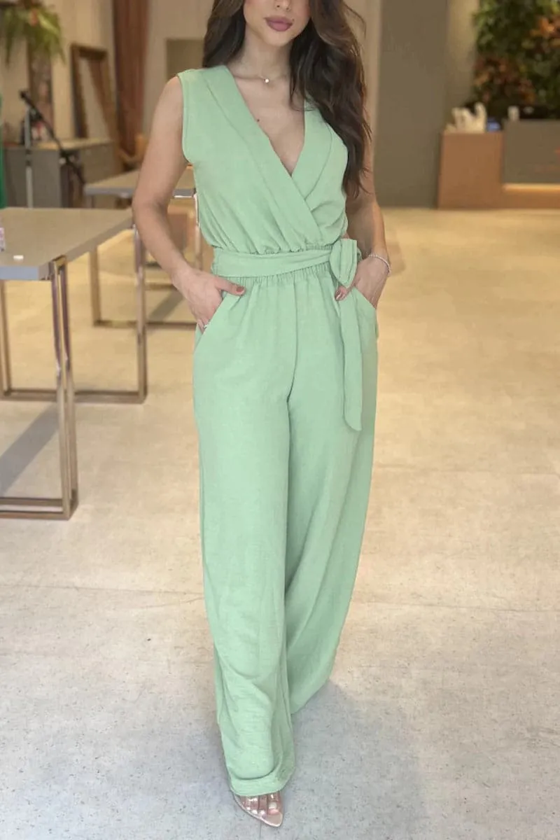 JB860 Sleeveless Wide Legs Jumpsuit