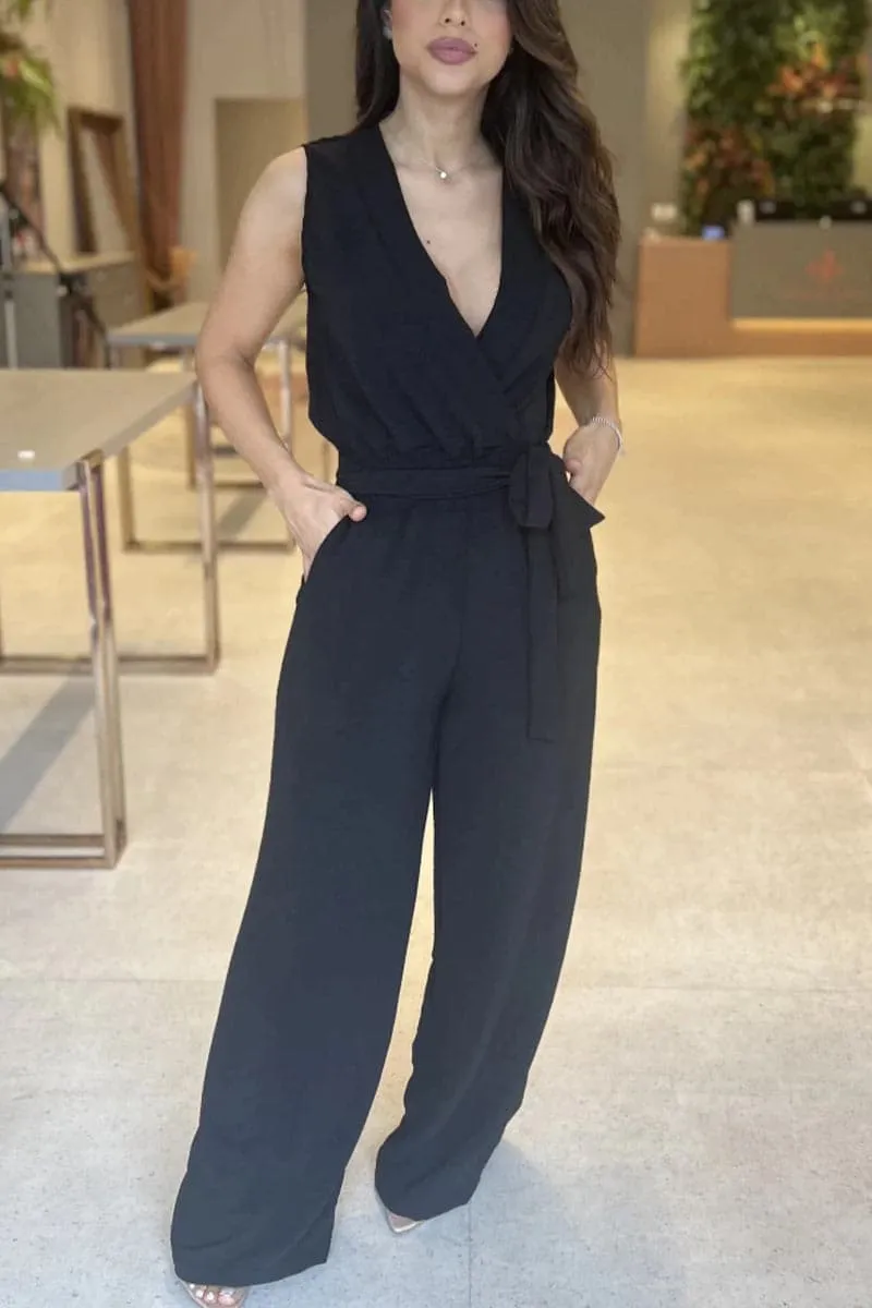 JB860 Sleeveless Wide Legs Jumpsuit