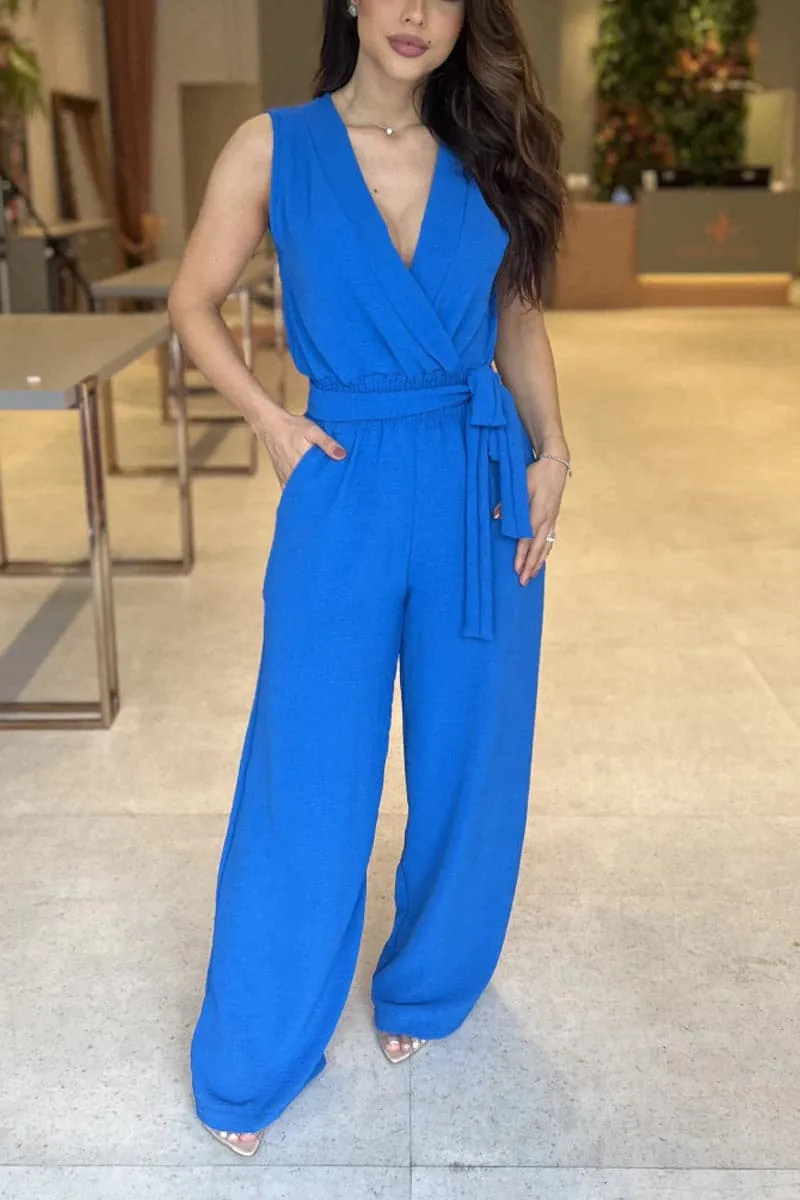 JB860 Sleeveless Wide Legs Jumpsuit