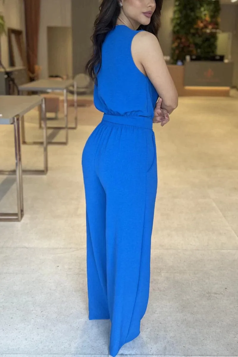 JB860 Sleeveless Wide Legs Jumpsuit