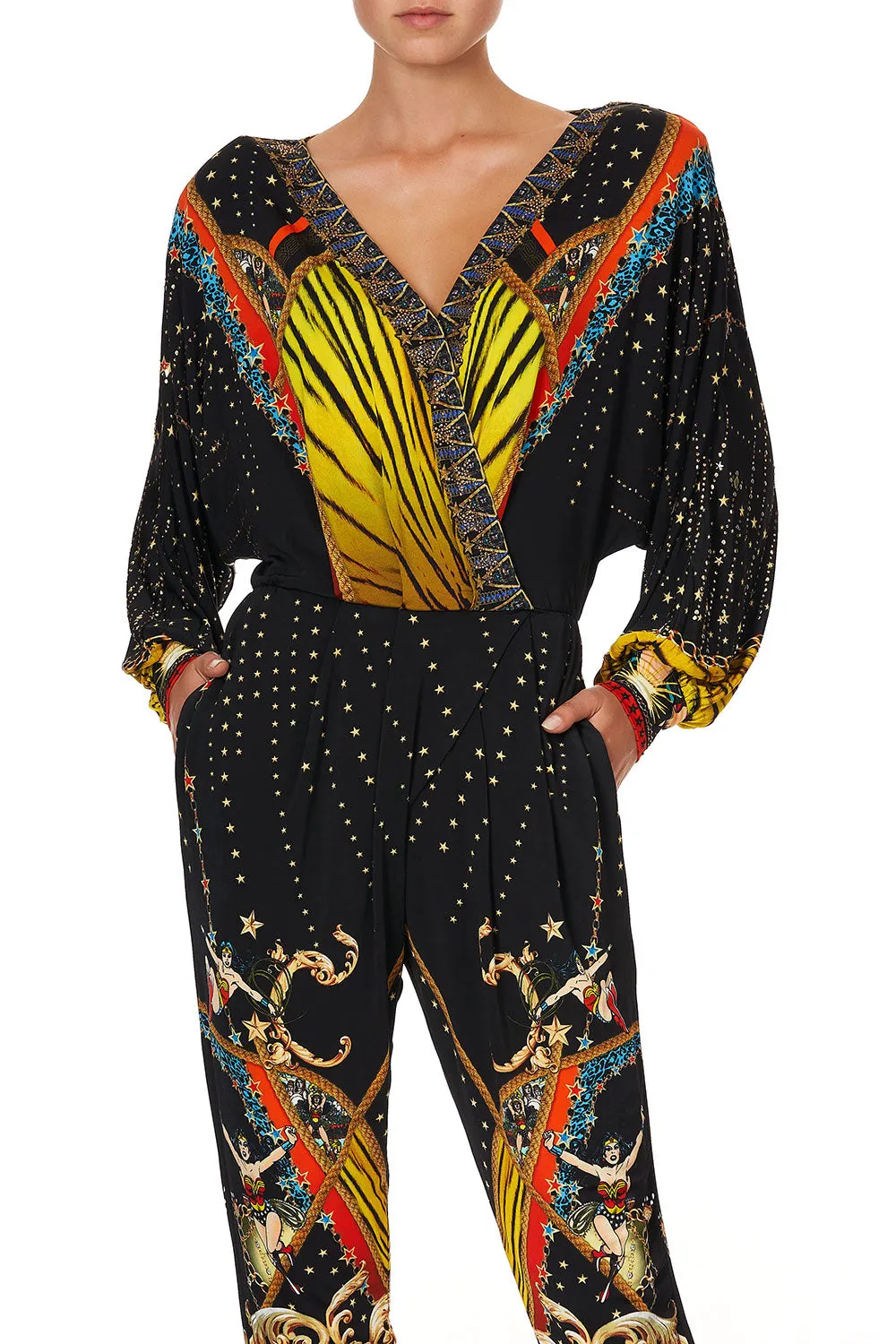 JERSEY TWIST FRONT JUMPSUIT WONDER WOMAN