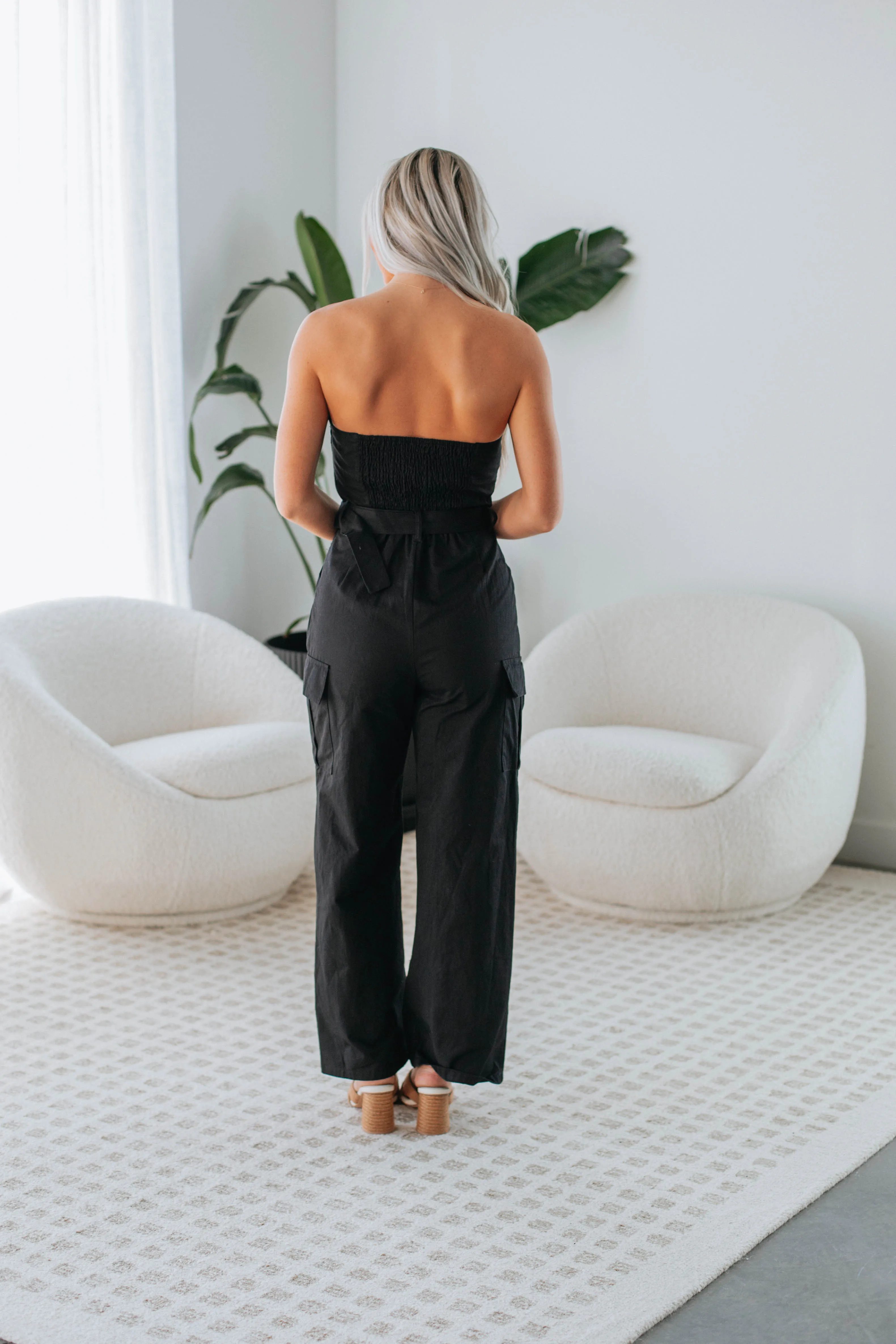 Jesa Cargo Jumpsuit - Black