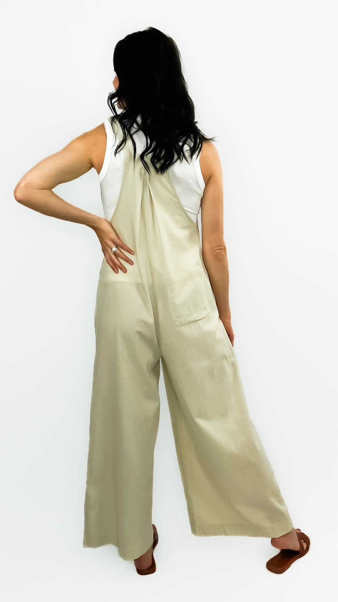 Jess Sleeveless Jumpsuit- Oatmeal