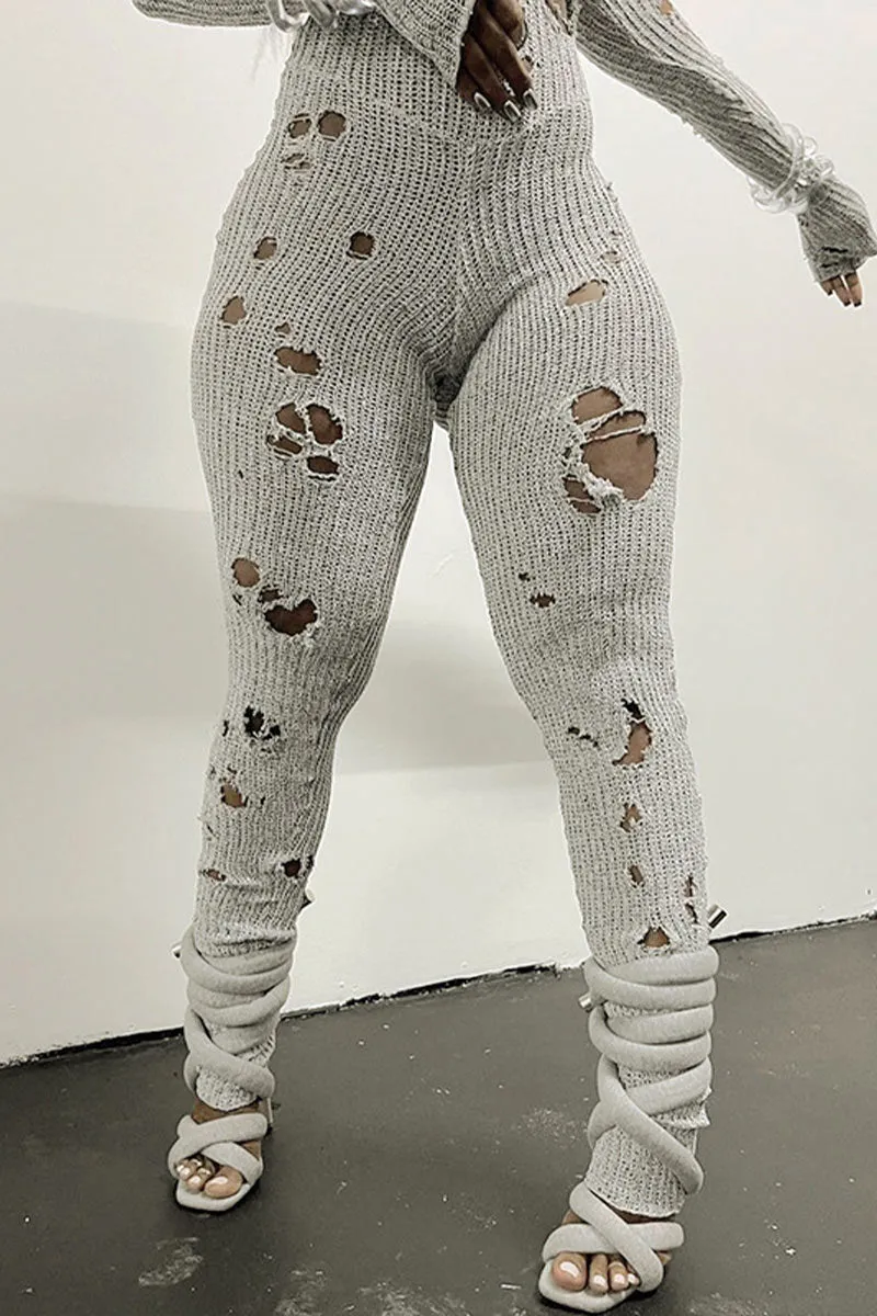 JH0210 Ripped Knitted Jumpsuits