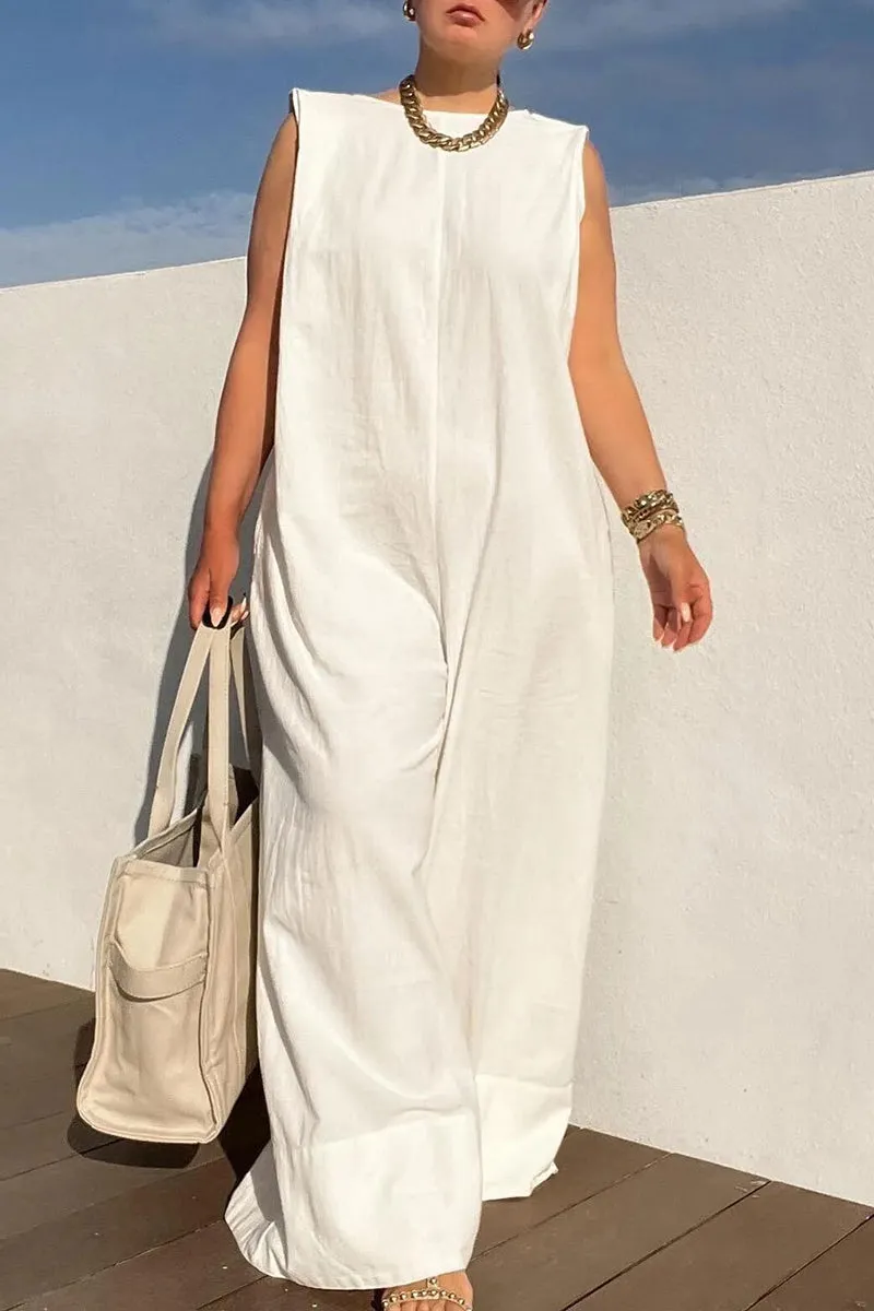 JI0604 Wide Leg Sleeveless Jumpsuits