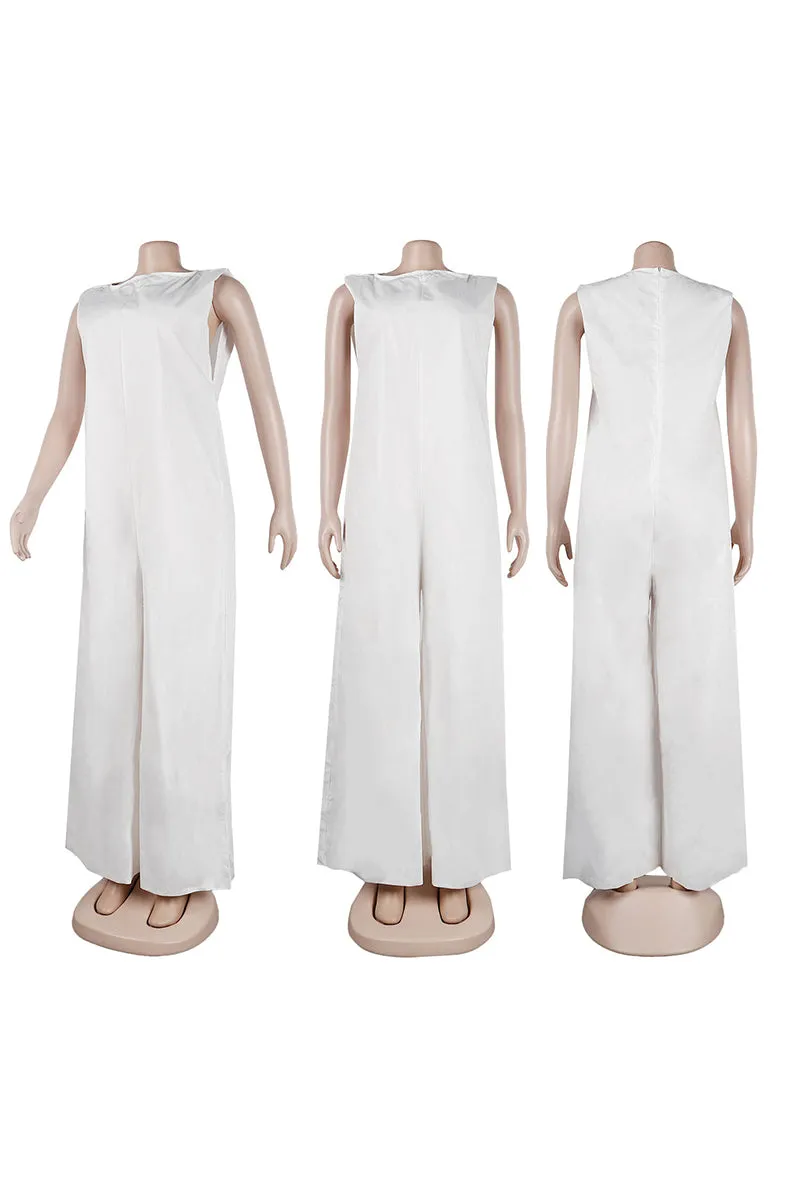 JI0604 Wide Leg Sleeveless Jumpsuits