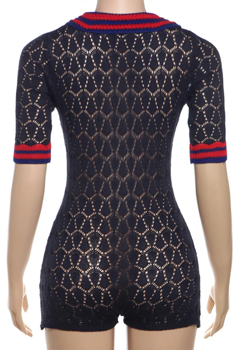 JN0223 Crochet Polo Rompers