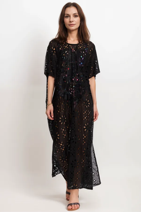 Johnny Was Lace Up Maxi Kaftan Dress CSW3324-J