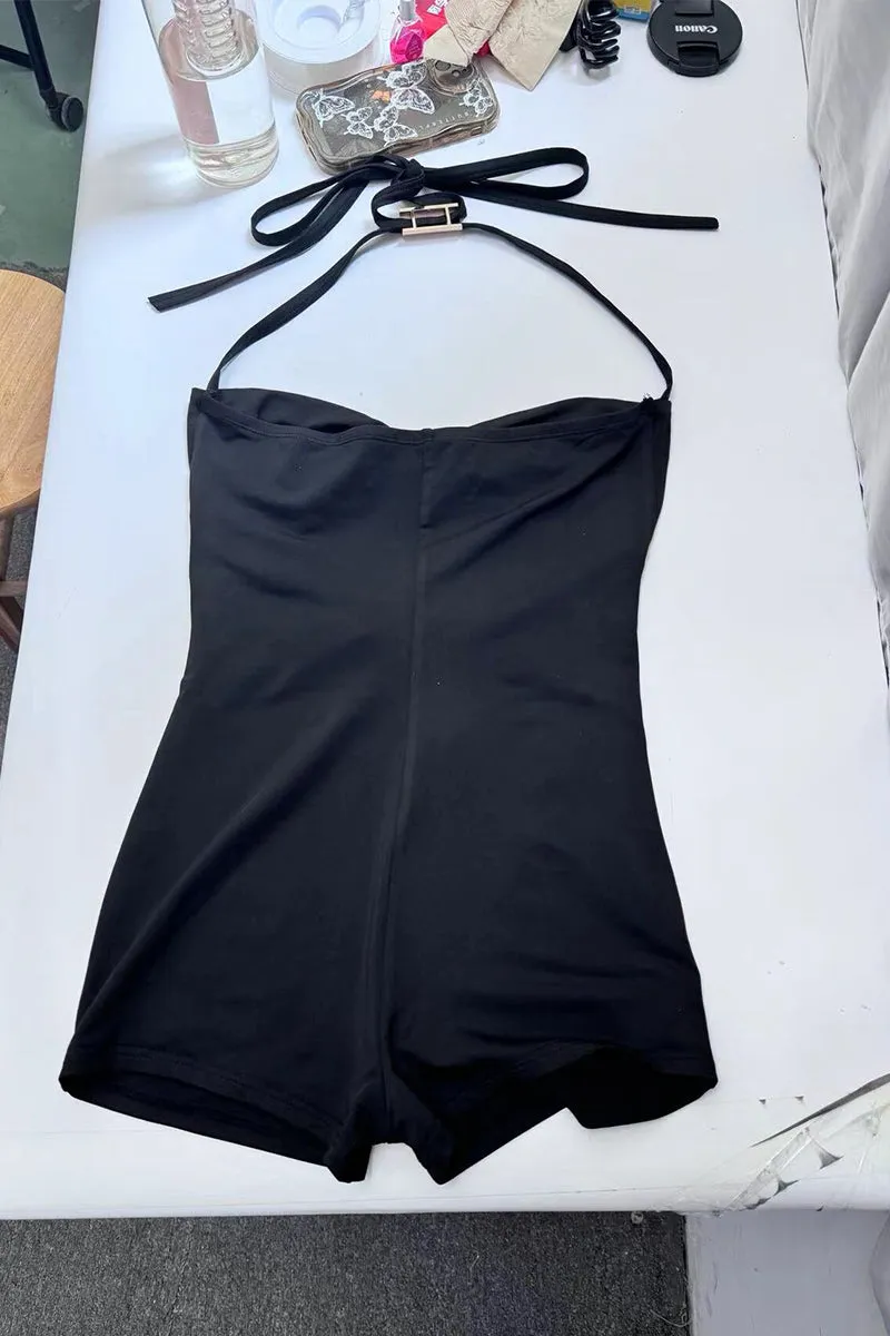 JQ3231 Halter Cutout Rompers