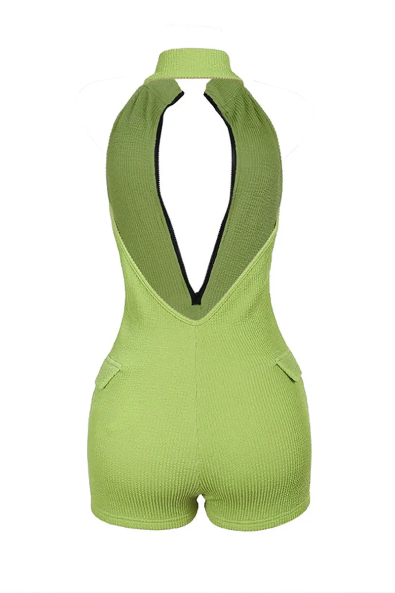 JR3163 Halter Zip-up Rompers