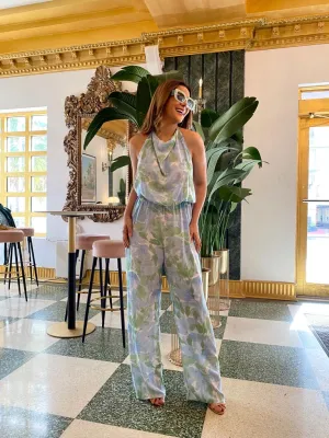 Jumpsuit Azul Claro Y Verde By Lidia Minota