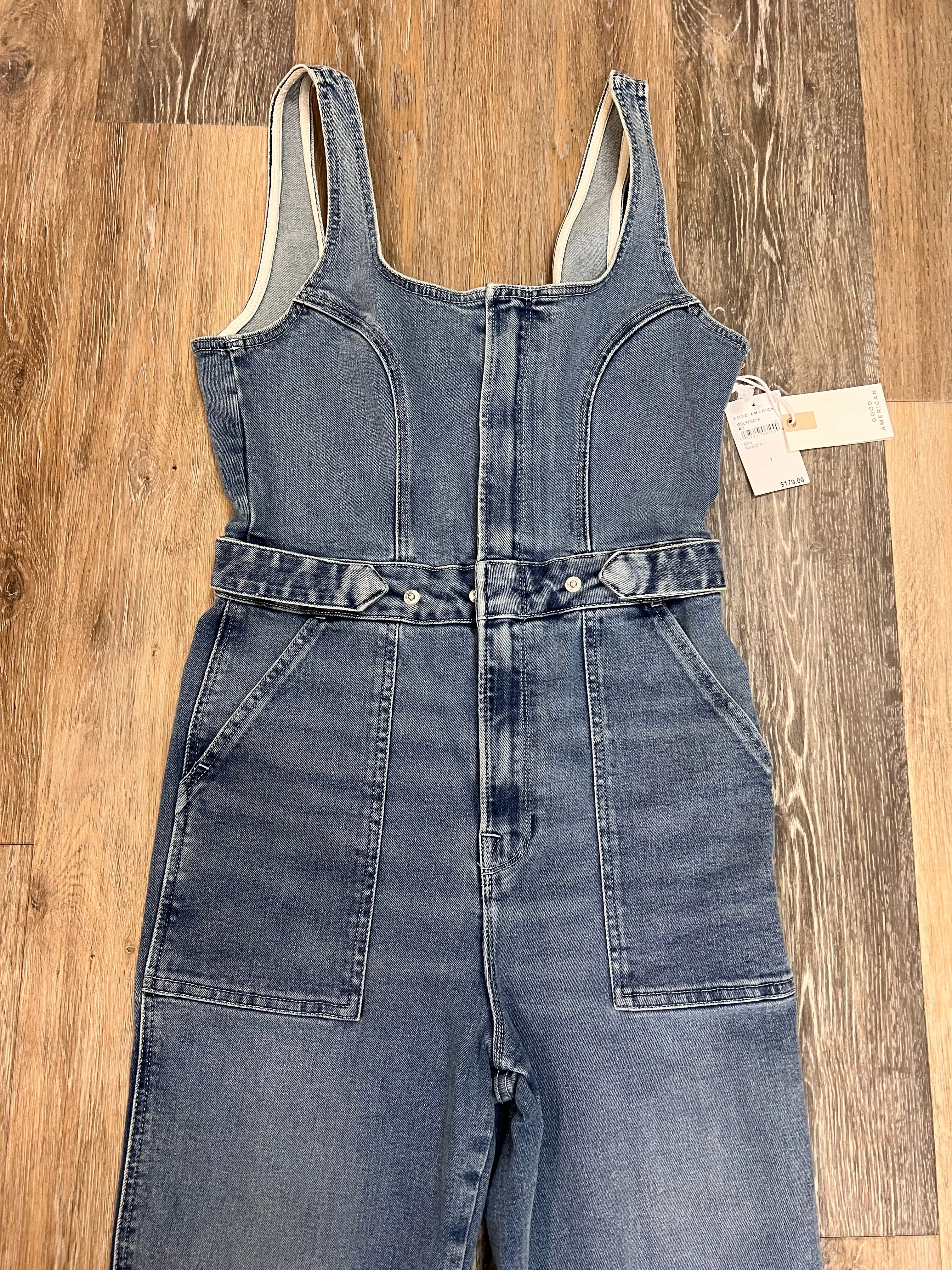 Jumpsuit By Good American In Blue Denim, Size:L