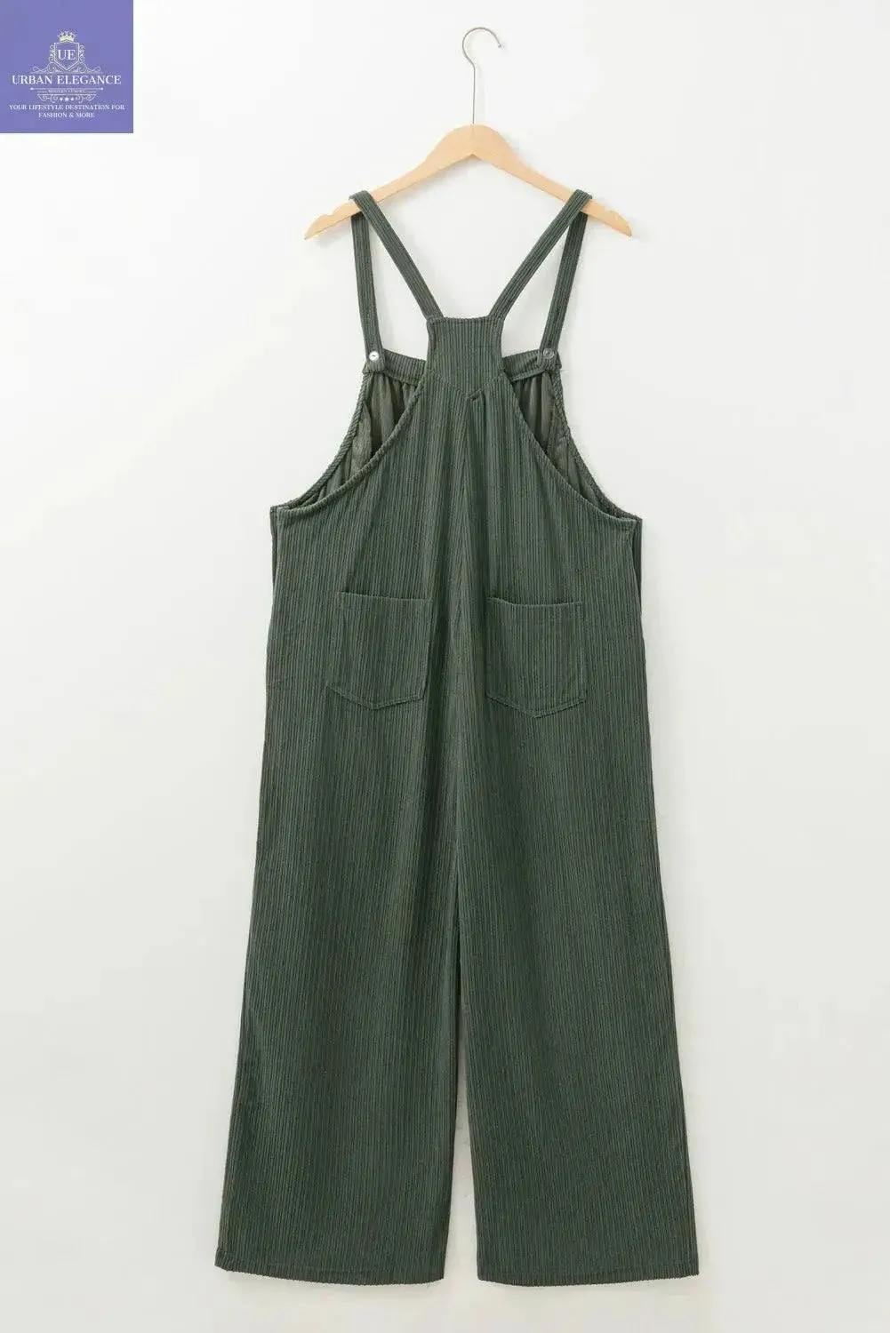 Jungle Green Corduroy Plus Size Overall