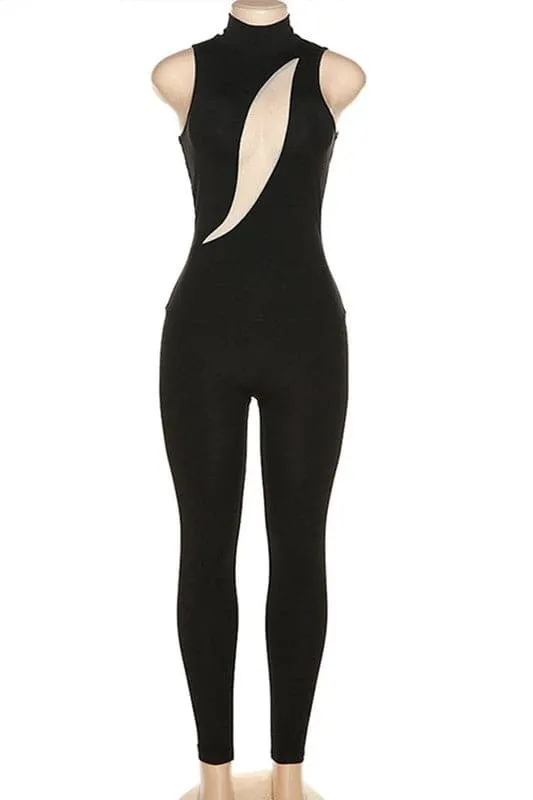 JY134 Sleeveless Bodycon Workout Jumpsuits