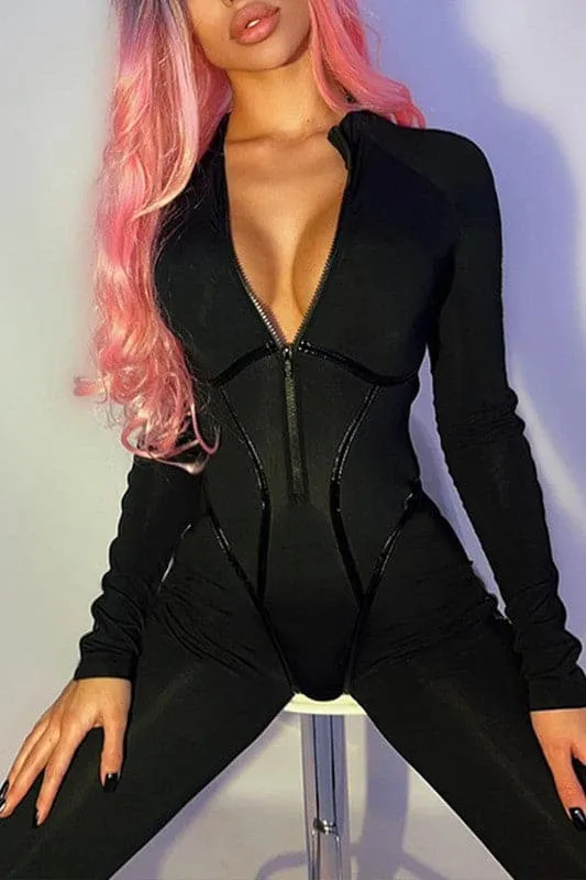 JY241 Bodycon Long Sleeve Jumpsuits