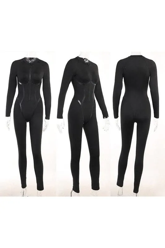 JY241 Bodycon Long Sleeve Jumpsuits