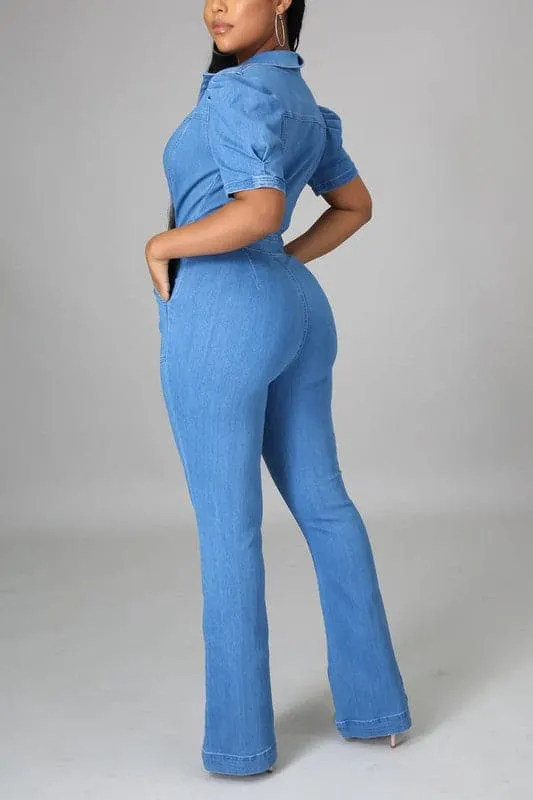 JZ731 V Neck Long Sleeves Bodycon Jumpsuit