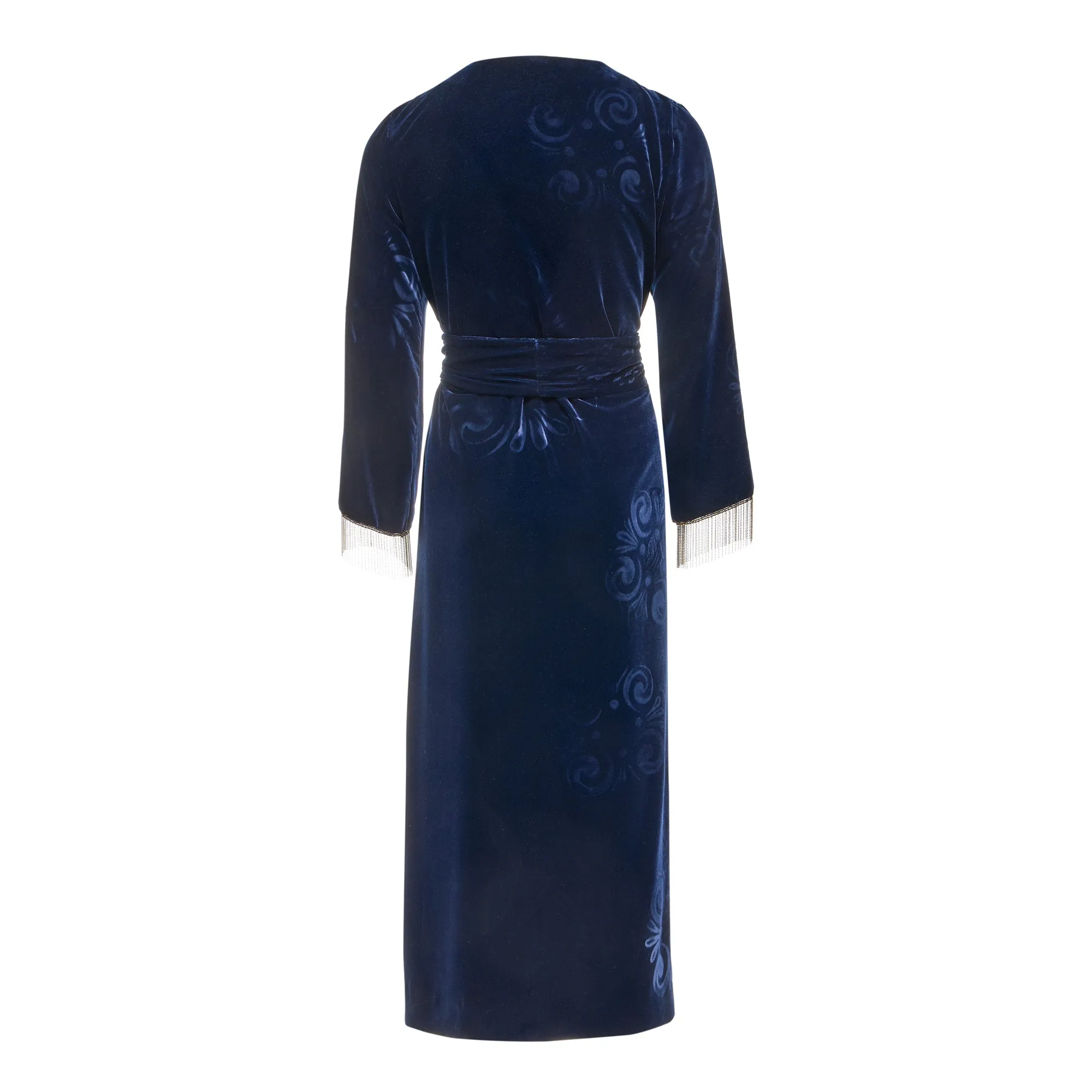 Kallos Velvet Silk Wrap Dress