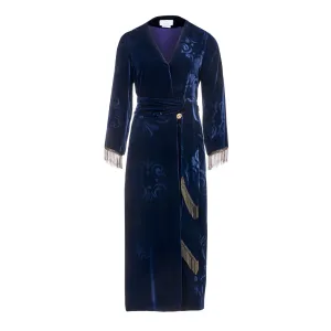 Kallos Velvet Silk Wrap Dress