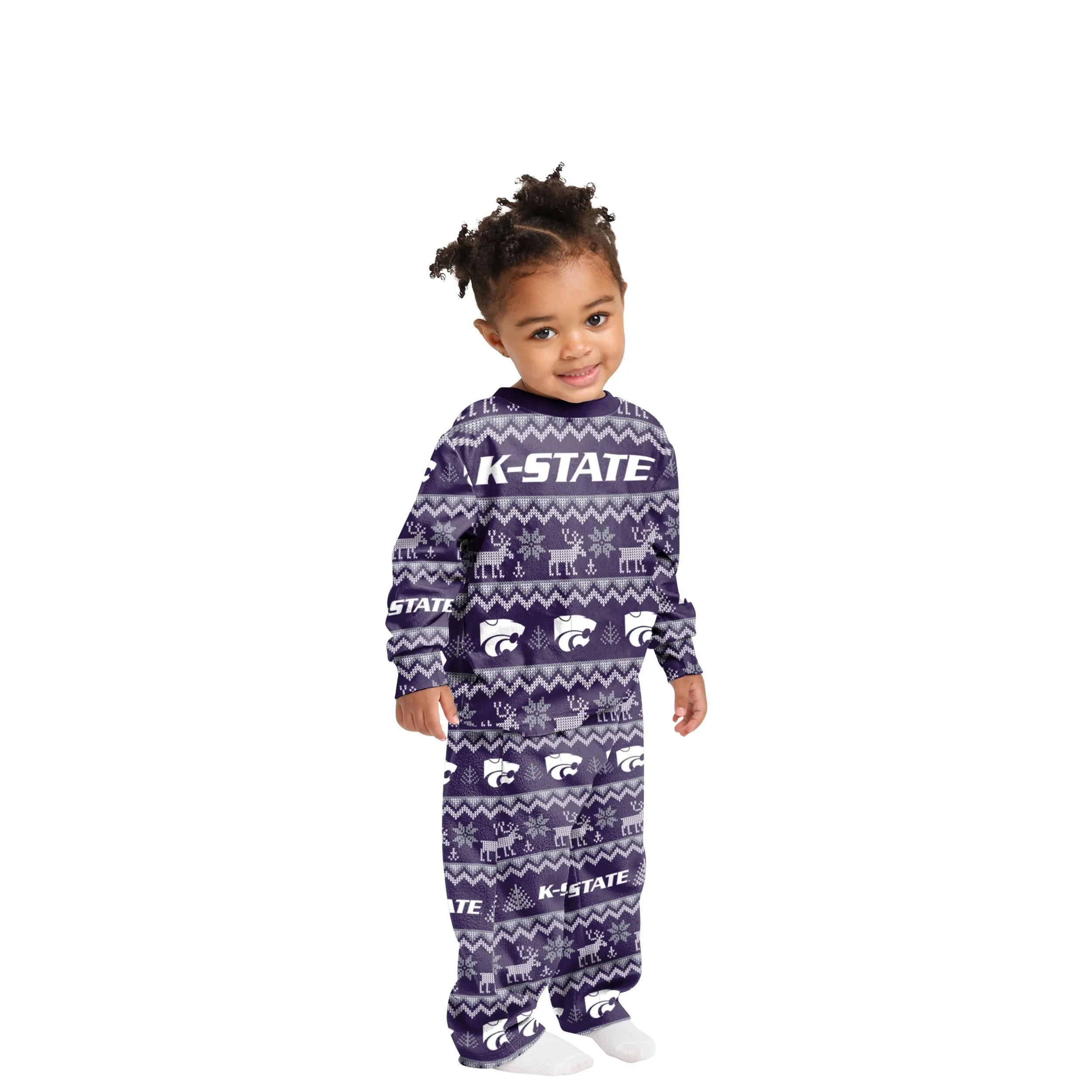 Kansas State Wildcats NCAA Ugly Pattern Family Holiday Pajamas