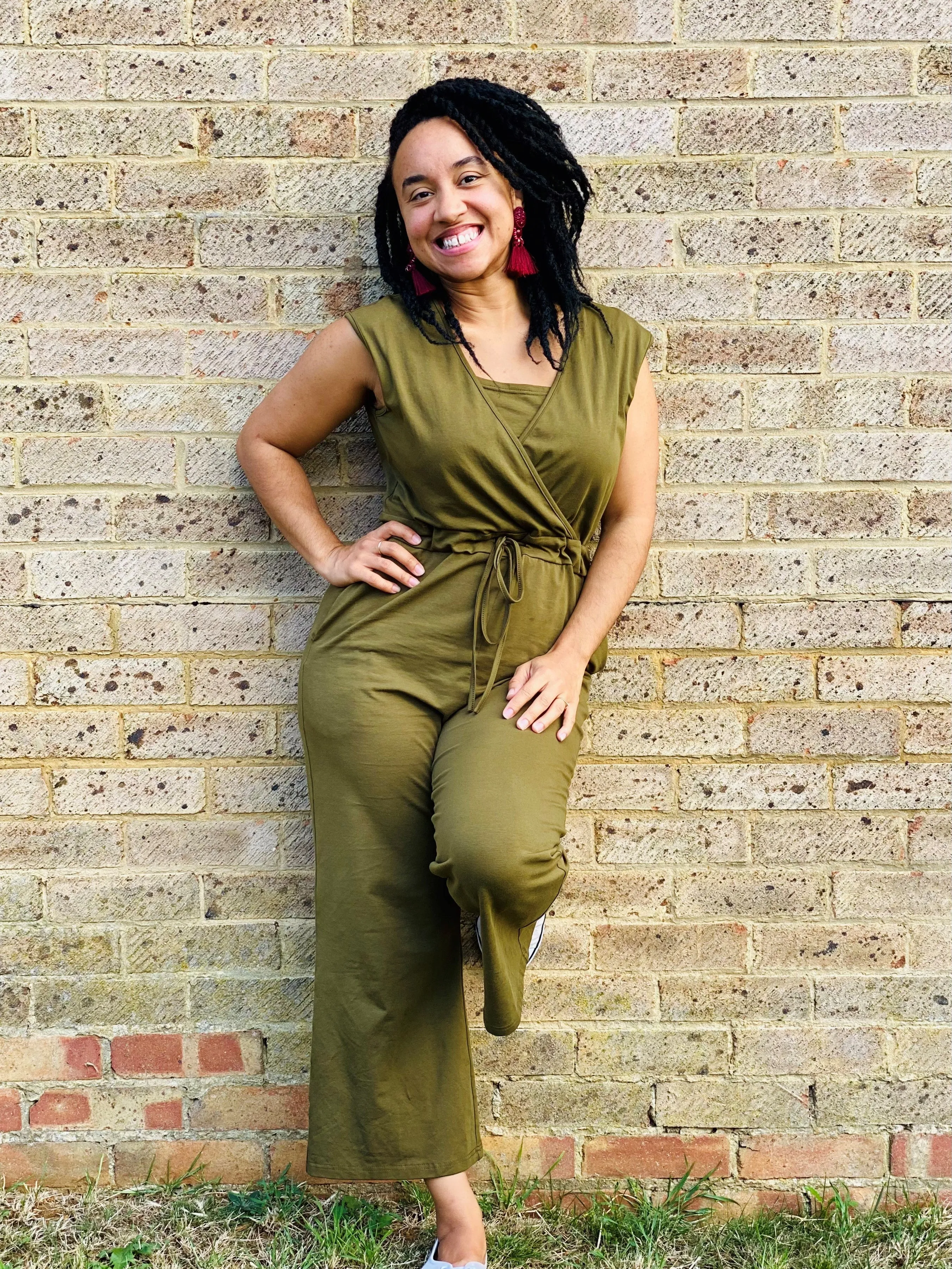 Kerry Khaki Breastfeeding Jumpsuit