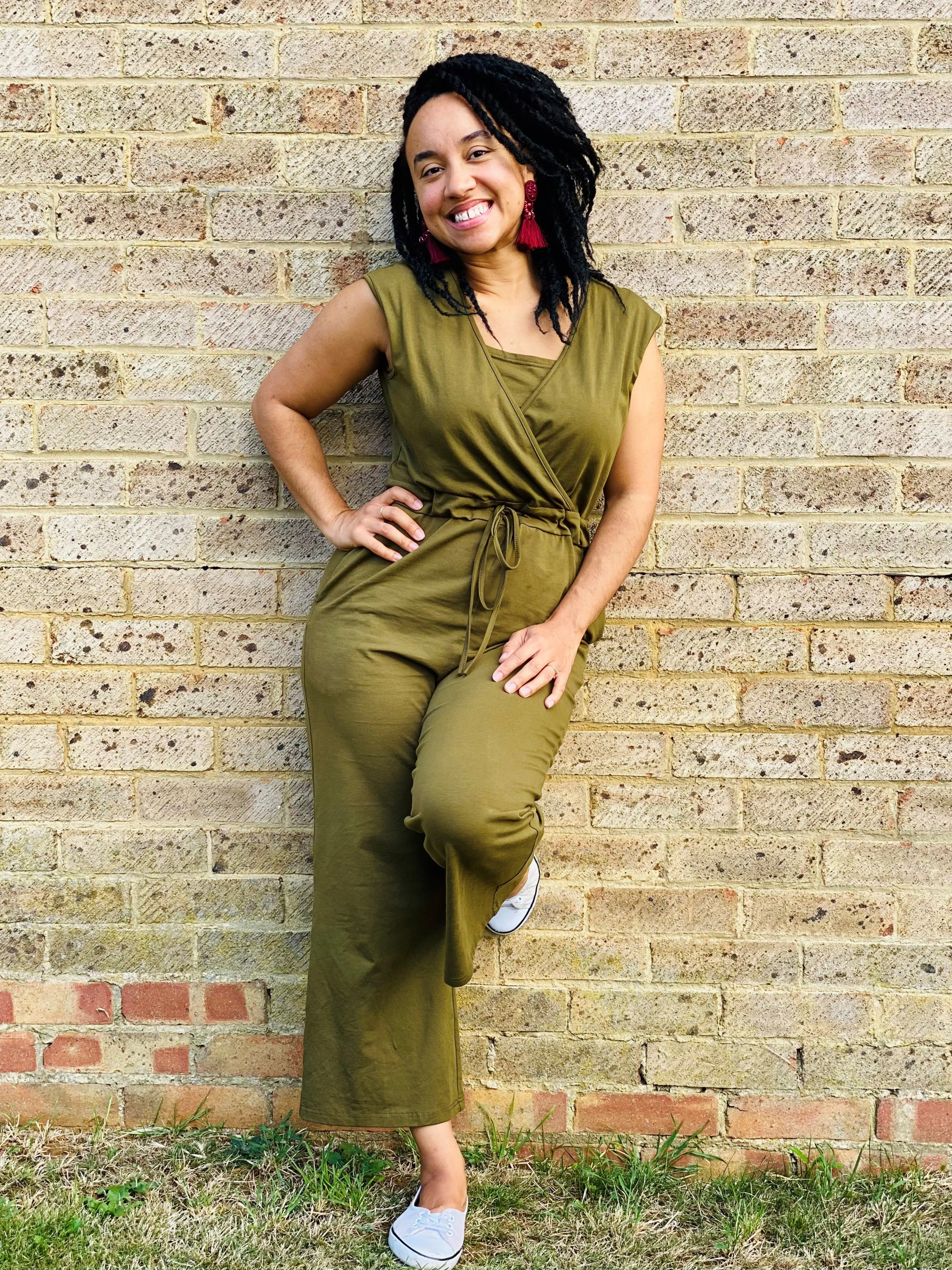 Kerry Khaki Breastfeeding Jumpsuit