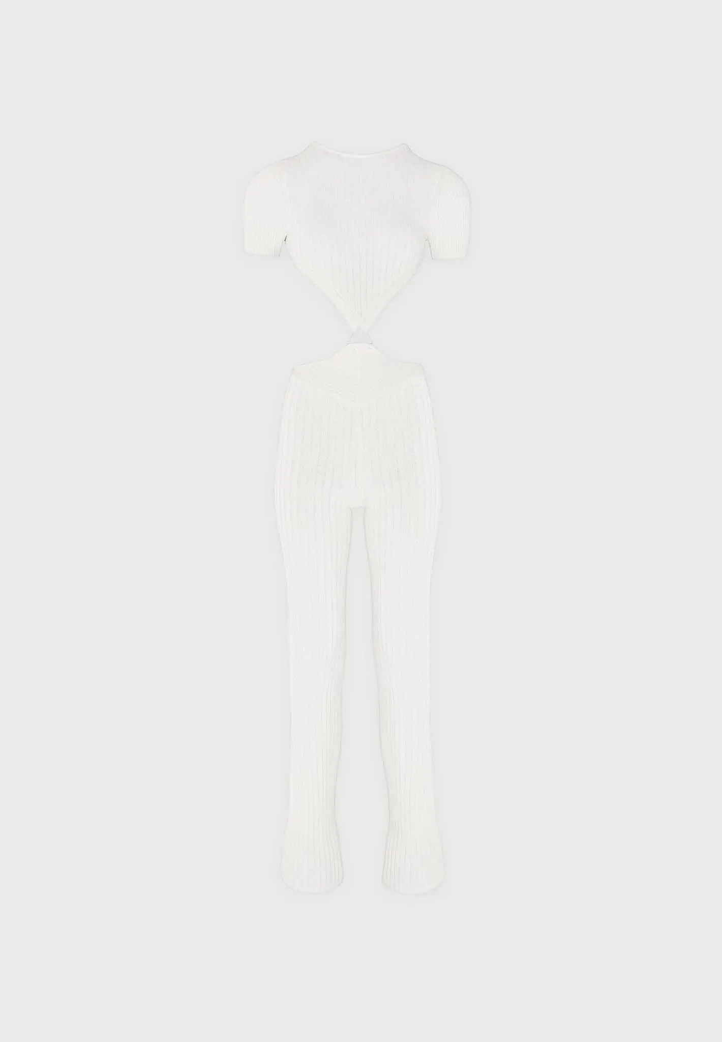 Knitted Backless Jumpsuit - Off White