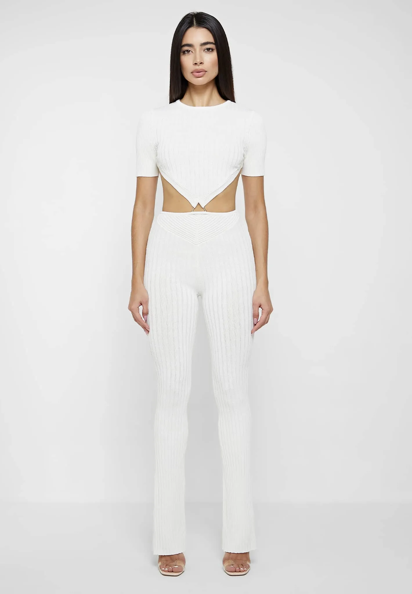 Knitted Backless Jumpsuit - Off White