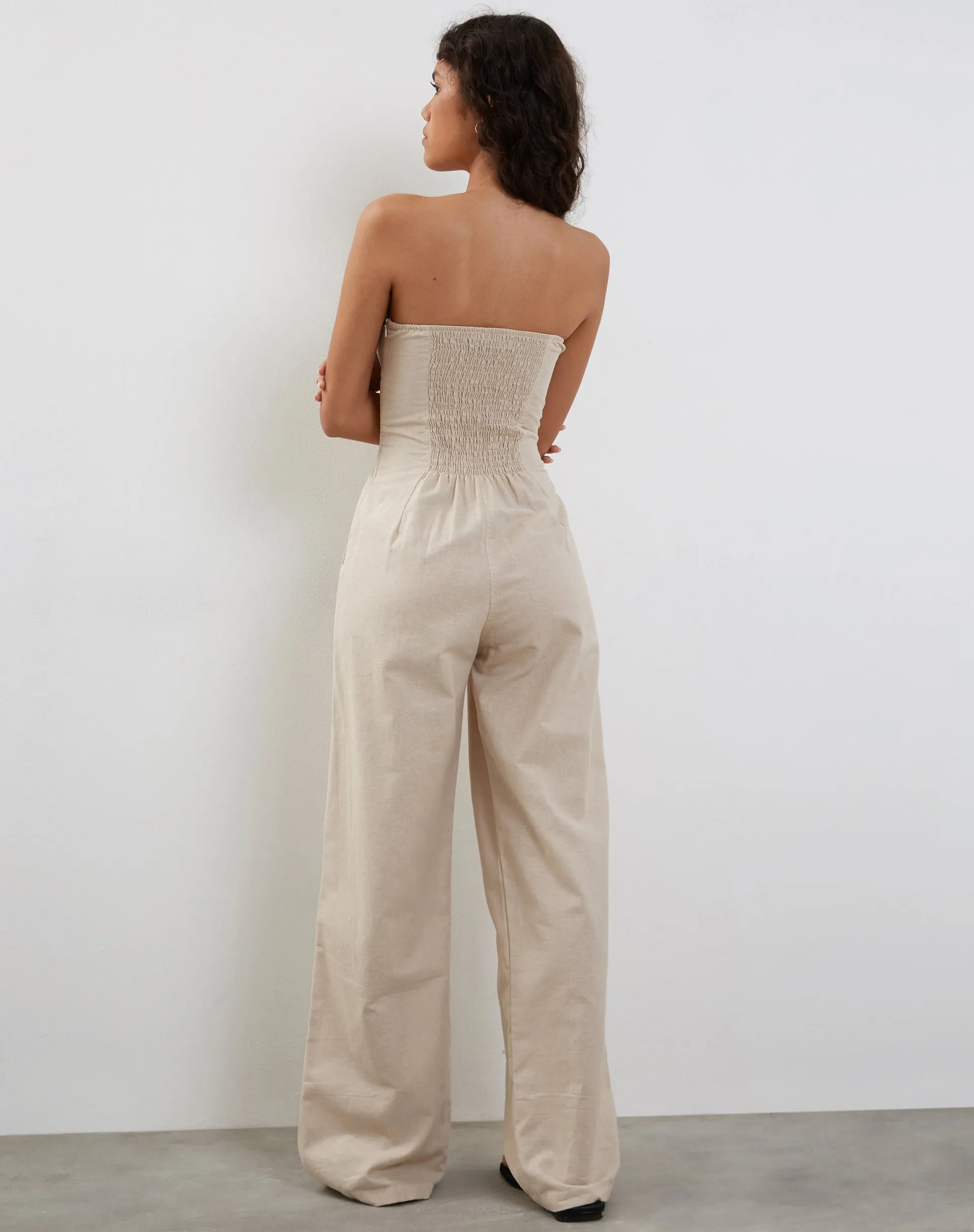 Kyaria Bandeau Jumpsuit in Ecru