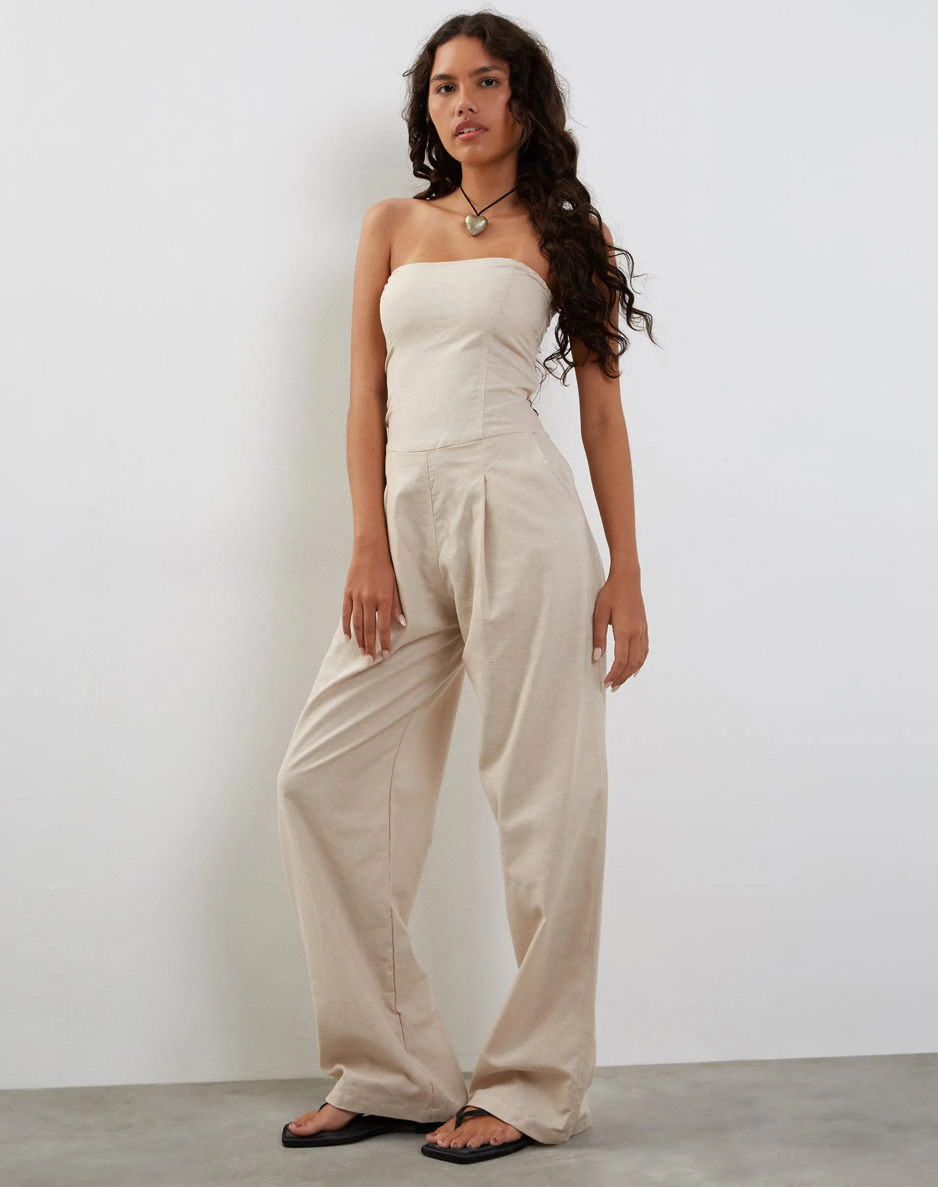 Kyaria Bandeau Jumpsuit in Ecru