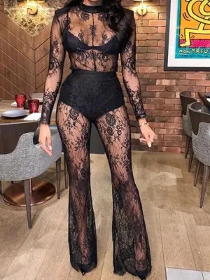 Lace Get Up See Through  Jumpsuit