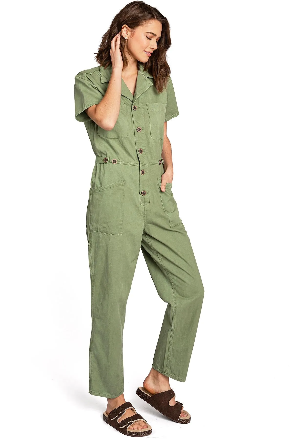 Lana Roux PETITE Refined Aviator Jumpsuit