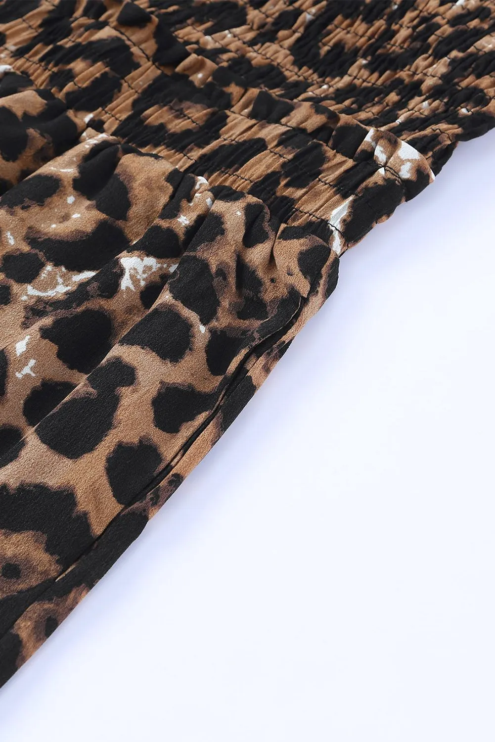 Leopard Halter Backless Wide Leg Jumpsuit