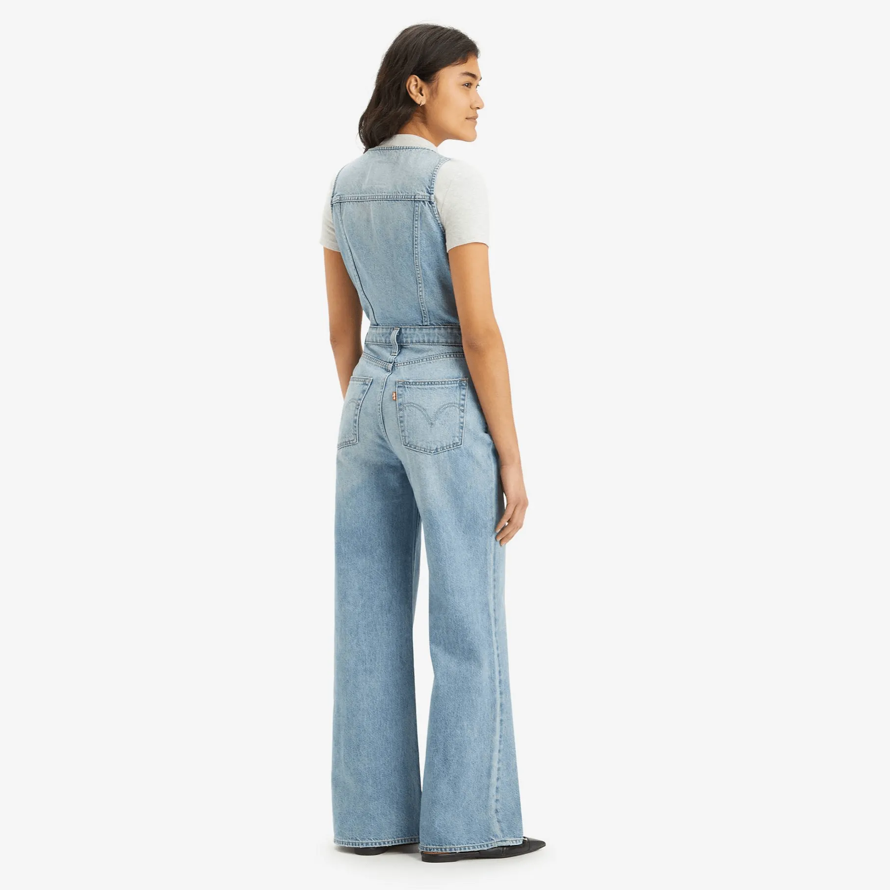 Levi's Denim Wide Leg Jumpsuit In Blue