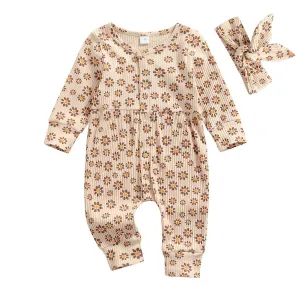 Long Sleeve Daisy Baby Jumpsuit