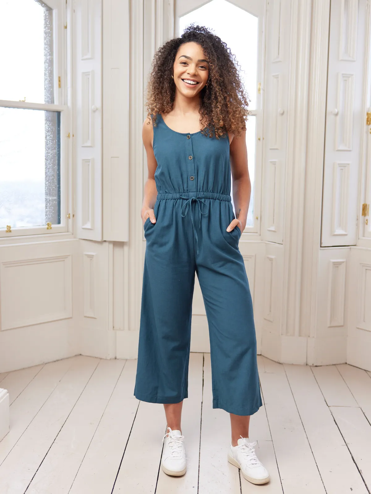 Lulu - Scoop Neck Jumpsuit - Teal