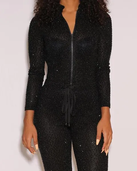 Makayla - Shiny Bright Rhinestone Jumpsuit