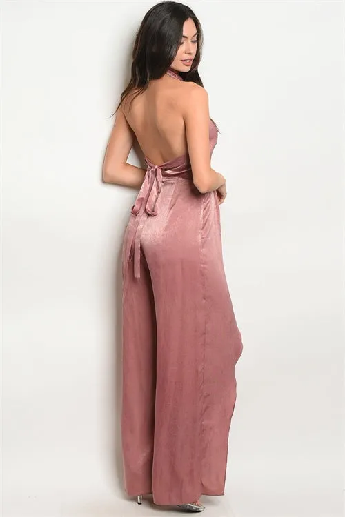 Mauve Satin Jumpsuit