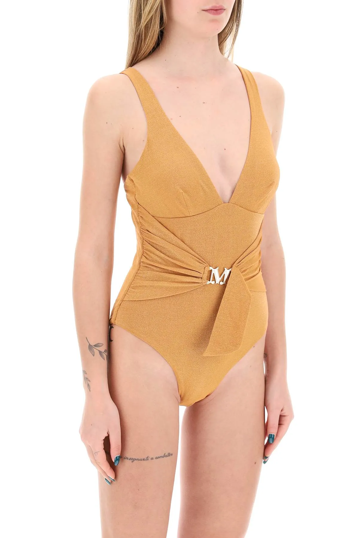 Max Mara Beachwear Full Jersey And Lurex Jumpsuit