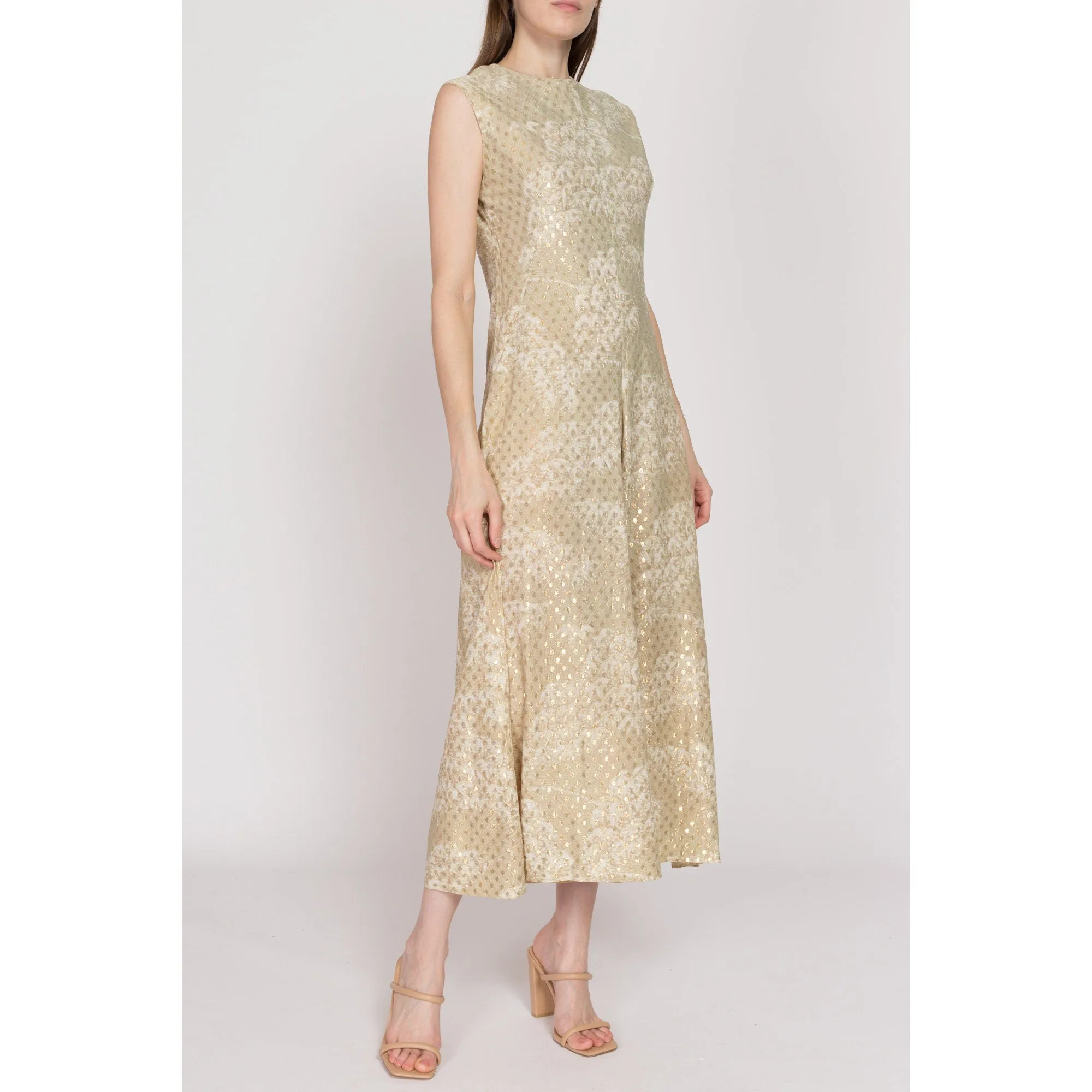 Medium 70s Gold Metallic Palazzo Jumpsuit