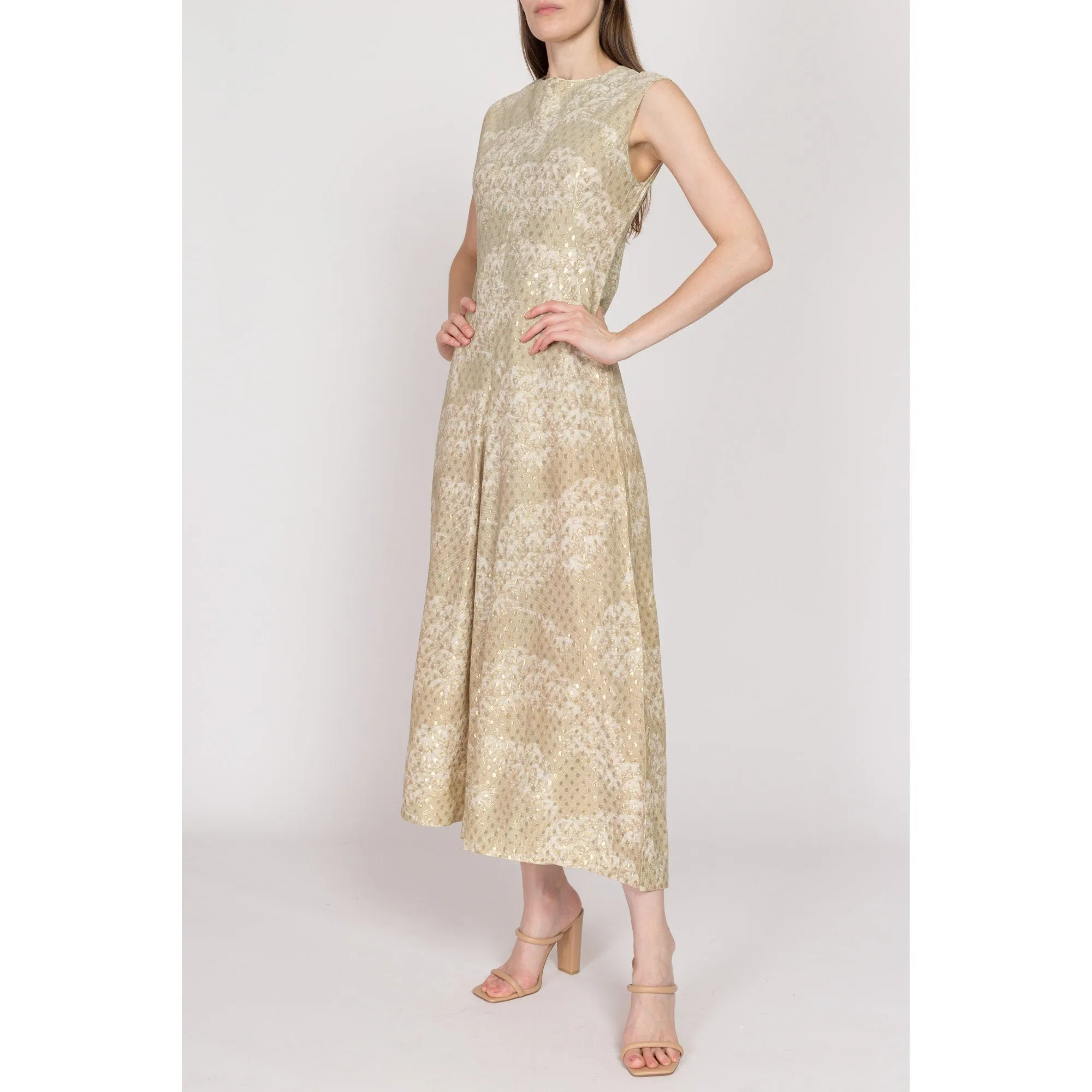 Medium 70s Gold Metallic Palazzo Jumpsuit