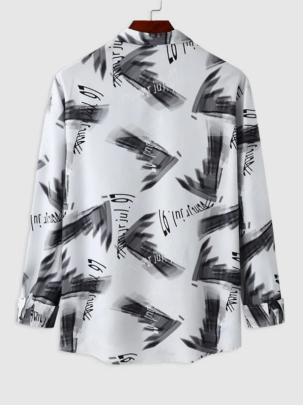 Men's Casual Long Sleeve  Print Shirt