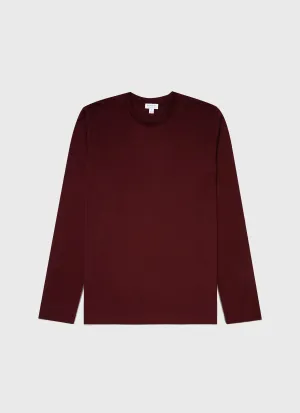 Men's Long Sleeve Riviera Midweight T-shirt in Maroon