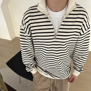 Men's Striped Navy Long Sleeve