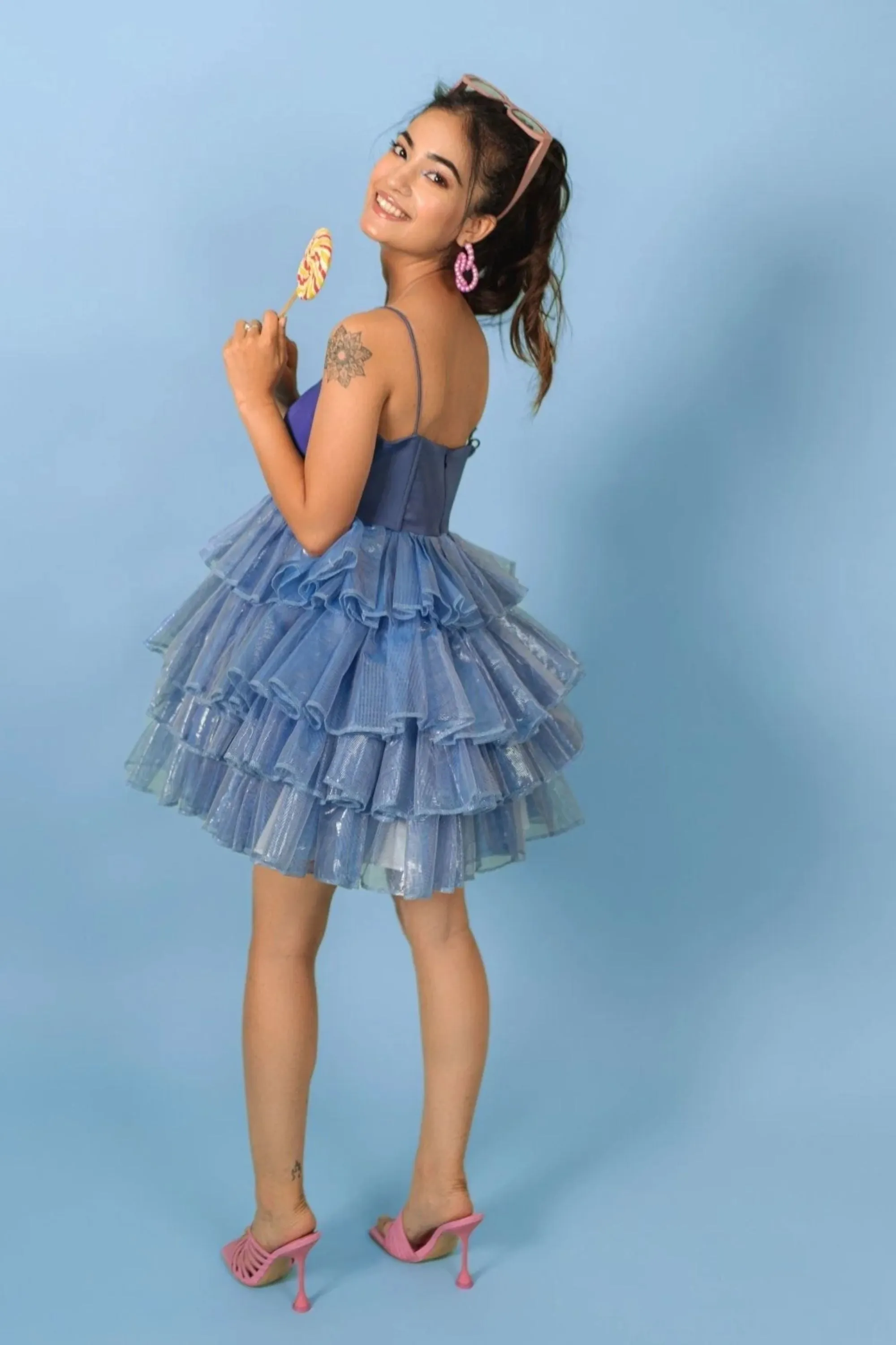 Metallic Mini Organza Dress