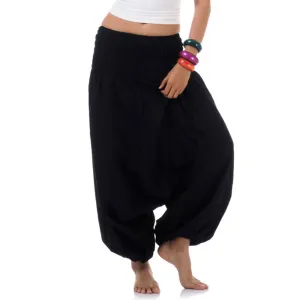 Midnight Black Women's 2-in-1 Jumpsuit Harem Pants