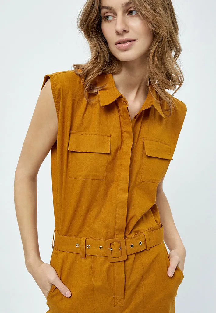 MSShelba Linen Jumpsuit - Sun Baked Brown