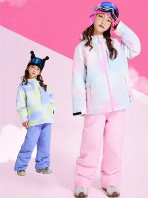 NANDN Kids Candy Color Gradient Snow Suits