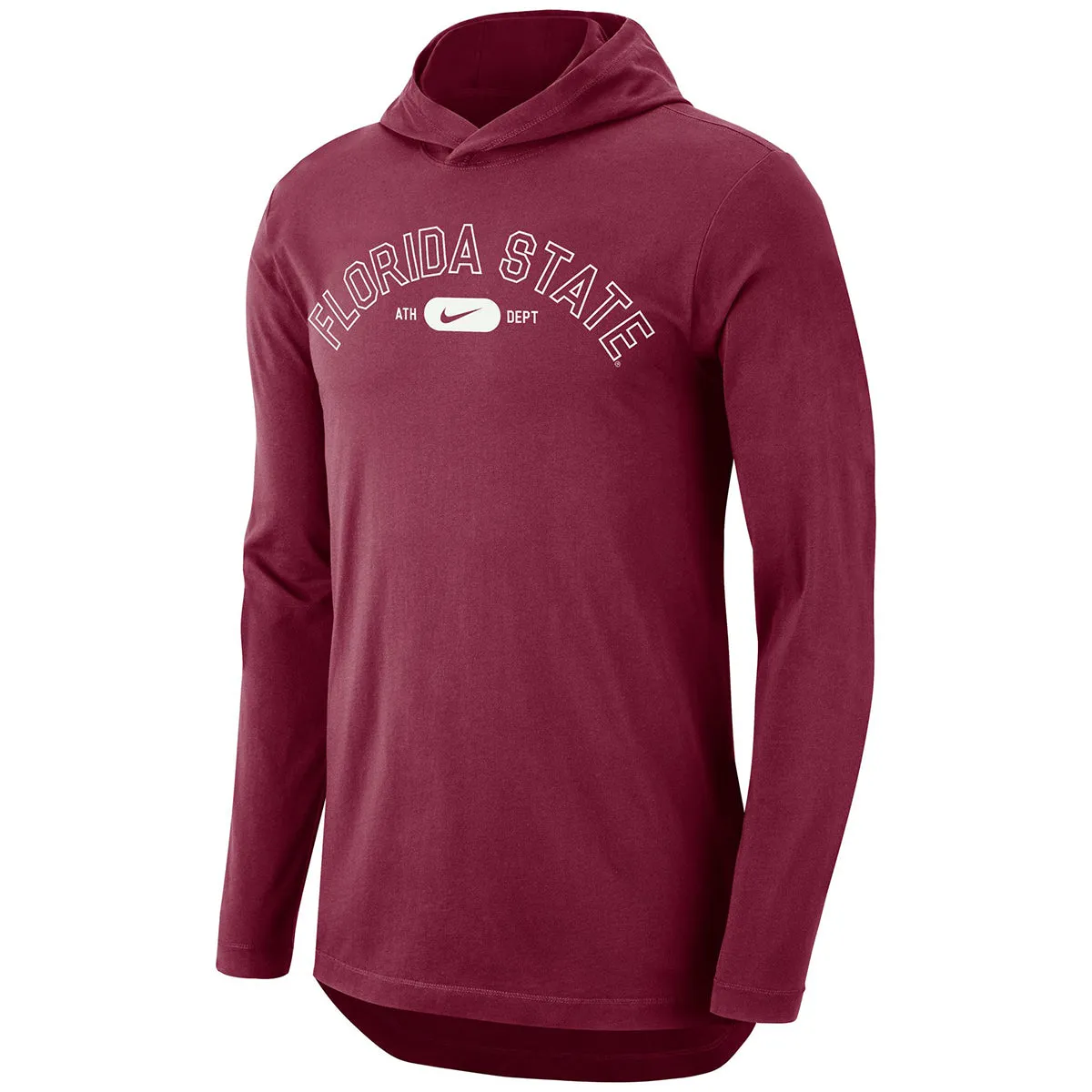 Nike Men's Florida State Athletic Department Design Dri-fit Long Sleeve Hooded T-shirt - Garnet